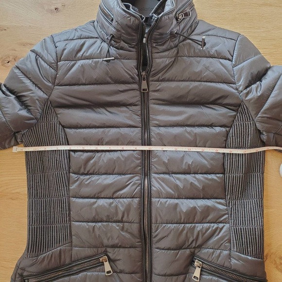 Renuar Women's Puffer Hooded Fitted Mid Length Coat Size S Gray Outdoors R3714L - Picture 7 of 15